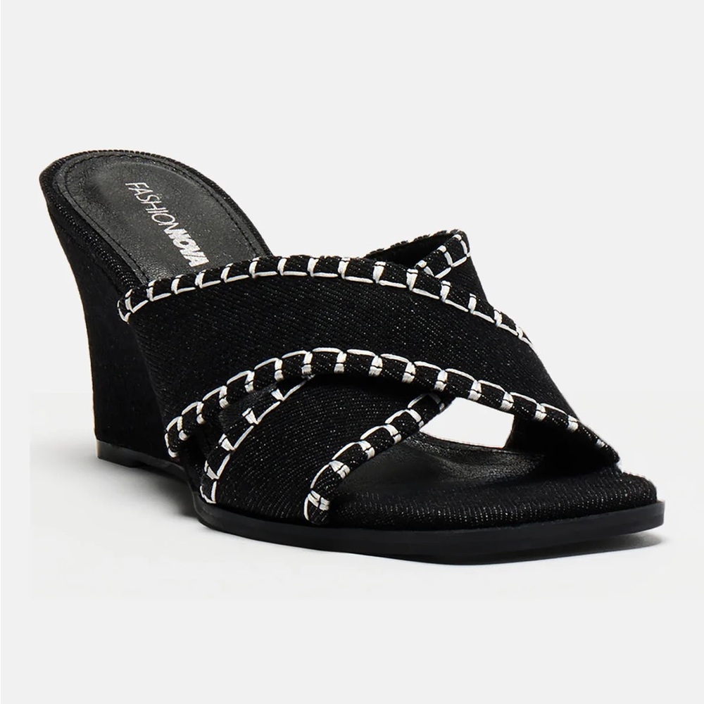 Black Wedge Heels